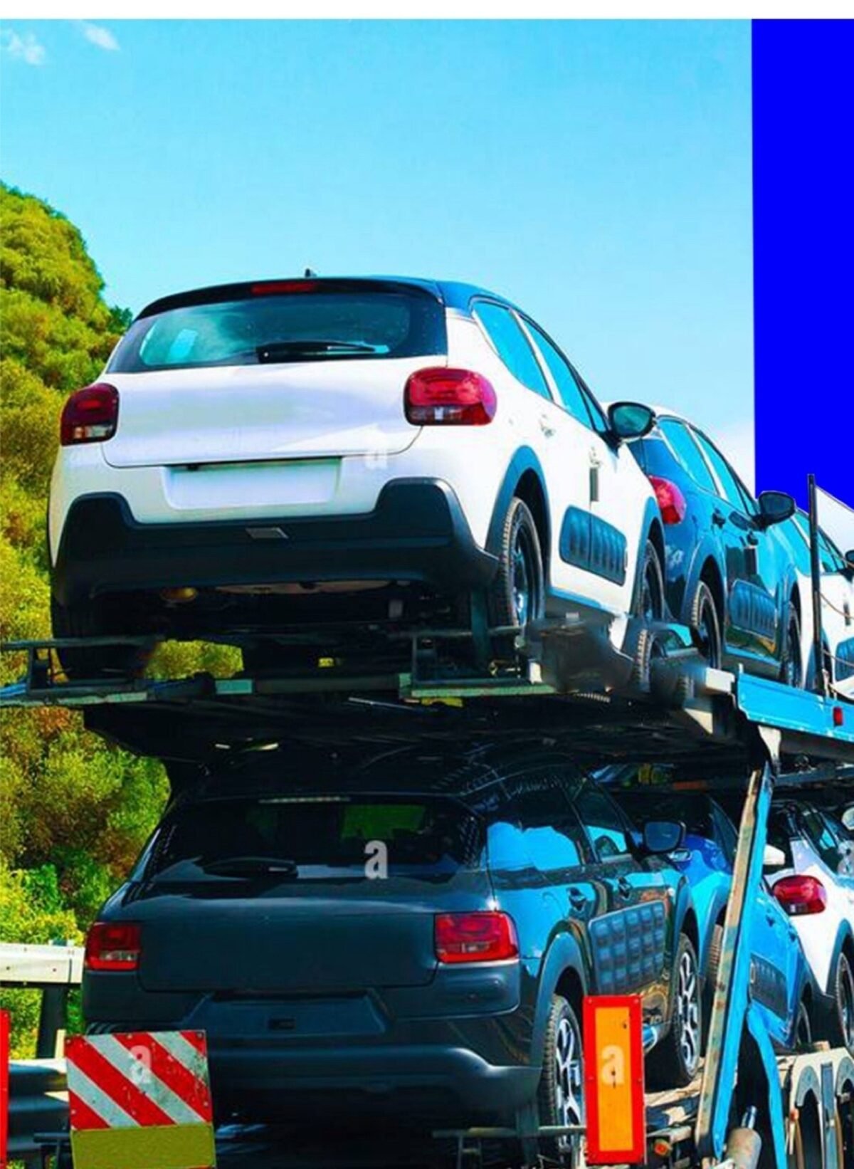 Car carrier truck transporting vehicles